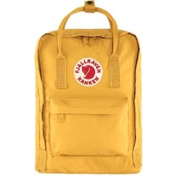 Fjallraven Kanken Backpack Zippered Adjustable Straps Yellow - Picture 1 of 8
